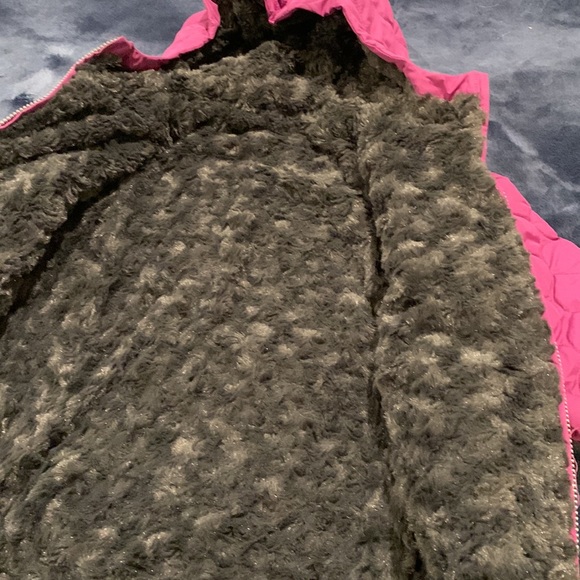 Girls purple reversible London Fog coat - Picture 3 of 4